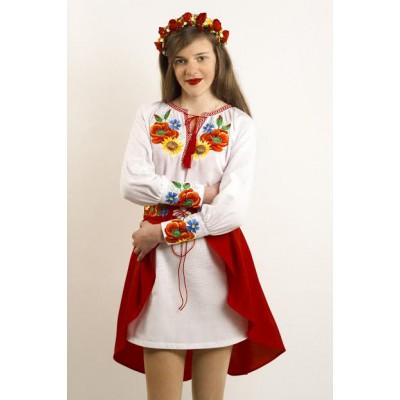 Embroidered costume for girl "Ukrainian Bouquet"